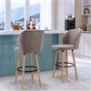 DEGHI Set 2 sgabelli in tessuto grigio chiaro con struttura in legno - Adriel