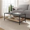DEGHI Tavolino 100x48 cm effetto rovere grano e metallo nero - Puton