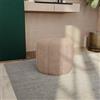 DEGHI Pouf 45x40h cm in tessuto micro teddy beige a forma di fiore - Priscilla