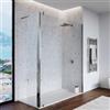 DEGHI Parete doccia walk in 160 cm + anta girevole 35 cm vetro anticalcare trasparente e profilo cromo 200h - Keep
