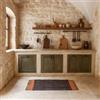 DEGHI Tappeto 60x90 cm in cotone blu scuro e arancione con frange
