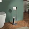 GEDY Piantana portarotolo e scopino acciao inox grigio - Trilly di Gedy
