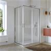 DEGHI Box doccia 80x100 cm angolare scorrevole con vetro slim trasparente e profilo cromo 195h - Glide