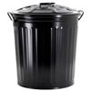 DEGHI Pattumiera con coperchio in metallo verniciato nero 35 litri