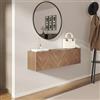 DEGHI Consolle sospesa 120x25 cm rovere effetto parquet con 2 ante e specchio - Betka
