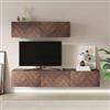 DEGHI Parete attrezzata 180 cm 2 pensili noce effetto parquet con 5 ante - Betka