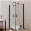 DEGHI Box doccia 100X100 cm battente con vetro anticalcare trasparente e profilo nero opaco 200h - Artego