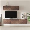 DEGHI Parete attrezzata 180 cm 2 pensili antracite e noce effetto parquet con 5 ante - Betka