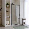 DEGHI Box doccia nicchia 100 cm scorrevole con vetro slim trasparente e profilo nero opaco 195h - Glide