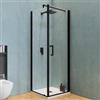 DEGHI Box doccia 70X80 cm battente con vetro anticalcare trasparente e profilo nero opaco 200h - Artego