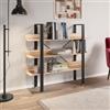 DEGHI Libreria 120x108h cm con ripiani effetto rovere e struttura in metallo nero - Caio
