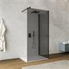 DEGHI Box doccia walk-in 70x110 cm angolare con vetro fumè e profilo nero 200h - Keep