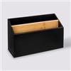 DEGHI Organizer da scrivania 25x9 cm in legno nero e naturale - Smartlab