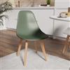 DEGHI Sedia da interni verde bosco con gambe in legno - Alborg Nordic