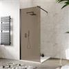 DEGHI Box doccia Walk in 90 cm vetro 8 mm anticalcare bronzato e profilo nero 200h - Keep