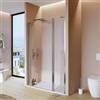 DEGHI Box doccia nicchia 140 cm 40 giunto + 80 battente + 20 fisso con vetro temperato trasparente e profilo cromo 195h - Nilo