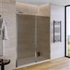DEGHI Box doccia nicchia 180 cm battente 90 cm e lato fisso con vetro temperato bronzato e profilo cromo 195h - Nilo