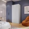 DEGHI Armadio battente 100x236h cm bianco con 2 ante reversibili bianco opaco - Ventur