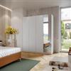 DEGHI Armadio battente 200x236h cm bianco con 4 ante reversibili bianco opaco e specchio - Ventur
