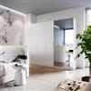 DEGHI Armadio battente 250x236h cm bianco con 5 ante reversibili bianco opaco e specchio - Ventur