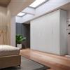 DEGHI Armadio battente 300x236h cm bianco con 6 ante reversibili bianco opaco - Ventur