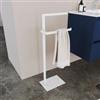 NOBILI Piantana portasciugamani bianco con base in vetro - Naya