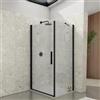 DEGHI Box doccia 80x100 cm battente con vetro temperato trasparente e profilo nero 195h - Nilo