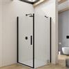 DEGHI Box doccia 90x100 cm battente in vetro temperato trasparente con profilo nero 195h - Nilo