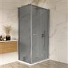 DEGHI Box doccia 70x100 cm a soffietto vetro anticalcare fumé e profilo cromo 195h - Flexy