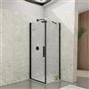 DEGHI Box doccia 60x70 cm battente in vetro temperato trasparente con profilo nero 195h - Nilo