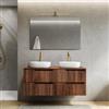 DEGHI Mobile bagno sospeso 120 cm rovere deciso cannettato 4 cassetti con top - Konai plus