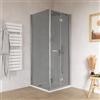 DEGHI Box doccia 70x70 cm a soffietto vetro anticalcare fumé e profilo cromo 195h - Flexy