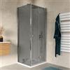 DEGHI Box doccia 70x80 cm a soffietto vetro anticalcare fumé e profilo cromo 195h - Flexy