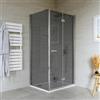 DEGHI Box doccia 85x100 cm a soffietto vetro anticalcare fumé e profilo cromo 195h - Flexy