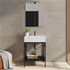 DEGHI Mobile bagno a terra 60 cm nero opaco con top lavabo - Axis