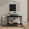 DEGHI Mobile bagno a terra portalavabo 100 cm nero opaco con specchio - Axis
