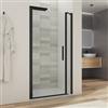 DEGHI Box doccia nicchia 115 cm battente 100 cm e lato fisso con vetro trasparente e profilo nero opaco 195h - Nilo