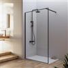 DEGHI Box doccia Walk in frame 120 cm vetro anticalcare trasparente e profilo nero opaco 200h - Deline