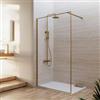 DEGHI Box doccia Walk in frame 100 cm vetro anticalcare trasparente e profilo oro spazzolato 200h - Deline