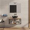 DEGHI Mobile bagno sospeso portalavabo 80 cm nero e rovere - Axis