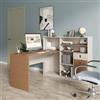 DEGHI Scrivania reversibile 150x140 cm con libreria rovere coffee e tortora - Damy