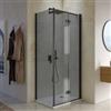 DEGHI Box doccia 70x85 cm a soffietto vetro anticalcare fumé e profilo nero opaco 195h - Flexy