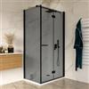DEGHI Box doccia 75x100 cm a soffietto vetro anticalcare fumé e profilo nero opaco 195h - Flexy