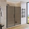 DEGHI Box doccia nicchia 180 cm battente 90 cm e lato fisso con vetro temperato bronzato e profilo nero opaco 195h - Nilo