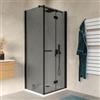DEGHI Box doccia 75x80 cm a soffietto vetro anticalcare fumé e profilo nero opaco 195h - Flexy