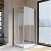 DEGHI Box doccia 80x100 cm doppio soffietto vetro anticalcare opaco profilo cromo 195h - Flexy