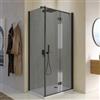 DEGHI Box doccia 75x95 cm a soffietto vetro anticalcare fumé e profilo nero opaco 195h - Flexy