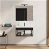 DEGHI Mobile bagno sospeso 70 cm nero opaco con lavabo integrato - Axis