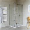 DEGHI Box doccia 80x100 cm a soffietto vetro anticalcare opaco profilo cromo 195h - Flexy