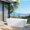 DEGHI Vasca freestanding da esterno 180x90x58h cm in cemento bianco - Hamilton